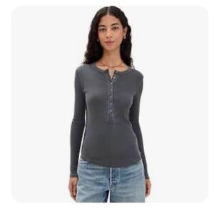 NWT Free People We The Free Snowy Thermal shirt size L long sleeve ivory